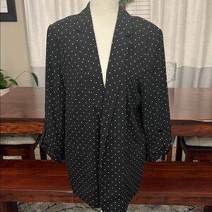 Black Polka Dot Open Blazer